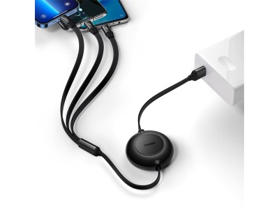 Кабель- рулетка Baseus Bright Mirror 2 Series Retractable 3-in-1 