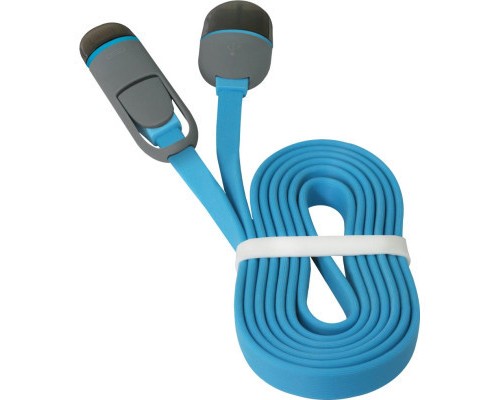 Дата кабель USB10-03BP USB - Micro USB/Lightning, blue, 1m Defender (87487)