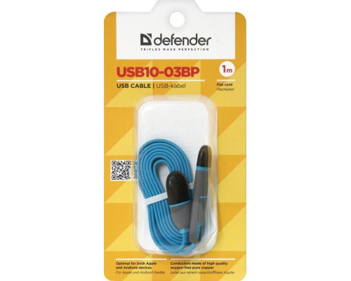 Дата кабель USB10-03BP USB - Micro USB/Lightning, blue, 1m Defender (87487)