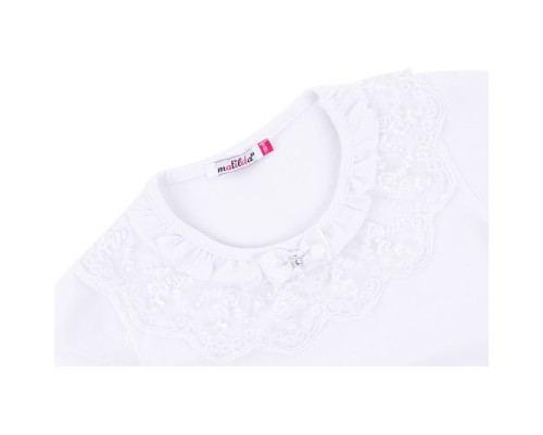 Футболка дитяча Matilda з коротким рукавом і мереживною оборкою (7134-164G-white)