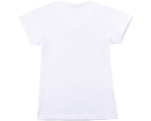 Футболка дитяча Matilda з коротким рукавом і мереживною оборкою (7134-164G-white)