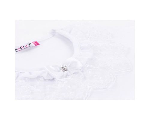 Футболка дитяча Matilda з коротким рукавом і мереживною оборкою (7134-164G-white)
