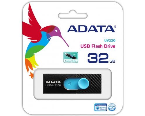 USB флеш накопичувач ADATA 32GB UV320 Black/Blue USB 3.1 (AUV320-32G-RBKBL) 
