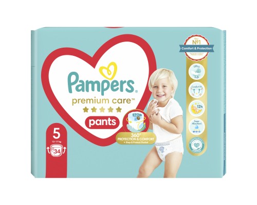 Підгузки Pampers Premium Care Pants Junior Розмір 5 (12-17 кг) 34 шт (8001090759870)