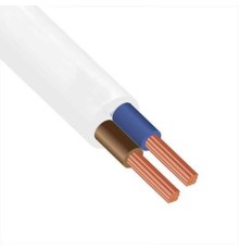 Кабель силовий ЗЗКМ 2х0.5 кв.мм гибкий, плоский, 100м (ШВВП 2x0,5 ECG)