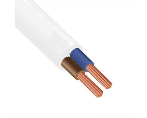 Кабель силовий ЗЗКМ 2х0.5 кв.мм гибкий, плоский, 100м (ШВВП 2x0,5 ECG)