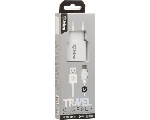 Зарядний пристрій Inkax CD-08 + Type-C cable 1USB 1A White (F_62259)