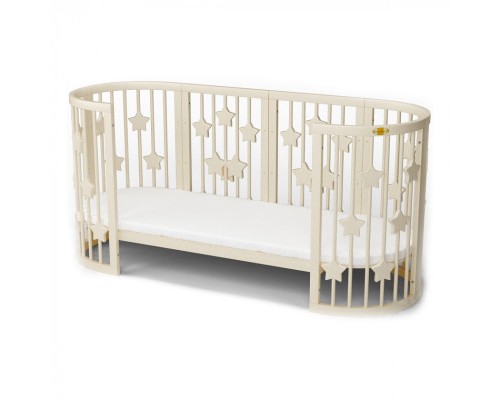 Ліжечко Ingvart SMART BED ROUND із зірочками молочний (1359001)