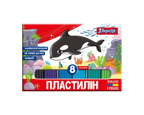 Пластилін 1 вересня Zoo Land 8 кол. 160 г (540587)