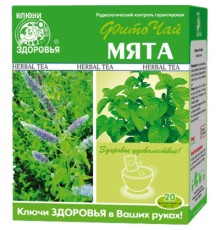 Трави Ключі здоров'я Фиточай №32 мята ф/п 1,5г №20