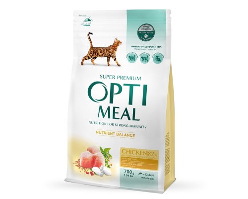 Сухий корм для кішок Optimeal зі смаком курки 700 г (4820215364676)