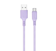 Дата кабель USB 2.0 AM to Type-C 1.0m soft silicone violet ColorWay (CW-CBUC044-PU)