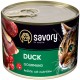 Вологий корм для кішок Savory Cat Can Adult для вибагливих котів (качка) 200 г (4820232630617)