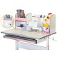 Парта Mealux Edmonton Multicolor Pink з полицею (BD-610 W/МС + PN с полкой)