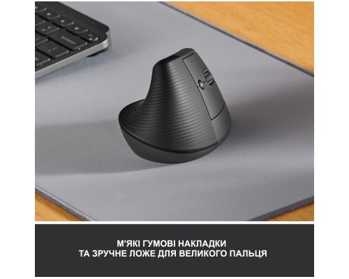 Мишка Logitech Lift Vertical Ergonomic Wireless/Bluetooth Graphite (910-006473)