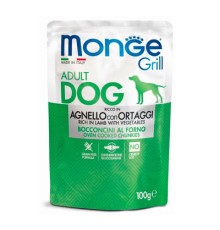 Вологий корм для собак Monge Dog Grill з ягням та овочами 100 г (8009470013161)