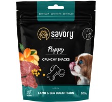Ласощі для собак Savory для здорового росту цуценят, ягня і обліпиха 200 г (4820232631379)