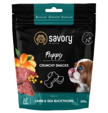 Ласощі для собак Savory для здорового росту цуценят, ягня і обліпиха 200 г (4820232631379)