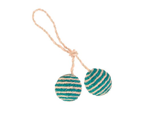 Іграшка для котів Trixie Два м'ячики на мотузці 4.5 см (4011905040776)