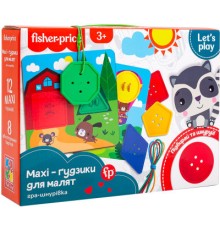 Розвиваюча іграшка Vladi Toys Гра-шнурівка Fisher Price Maxi-ґудзики (укр) (VT2905-22)