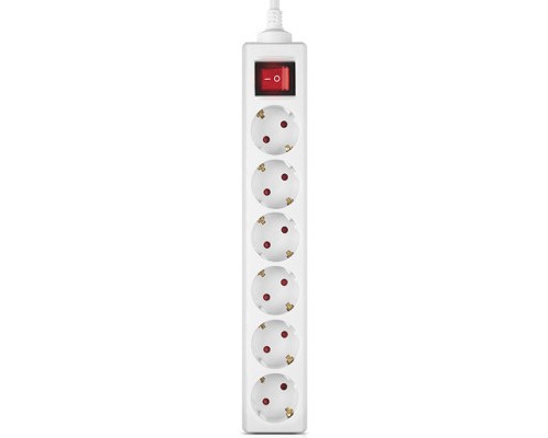 Мережевий фільтр живлення REAL-EL RS-6 Protect M 5m, white (EL122300035)
