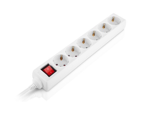 Мережевий фільтр живлення REAL-EL RS-6 Protect M 5m, white (EL122300035)