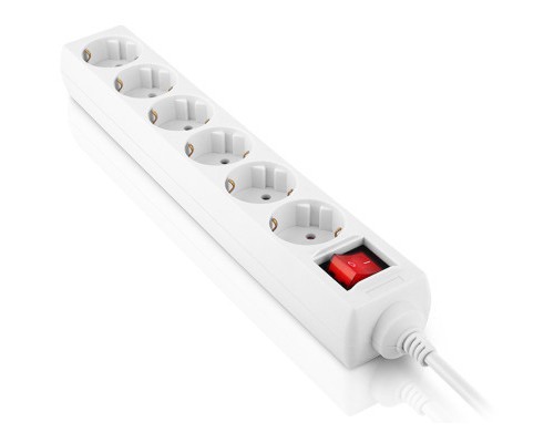 Мережевий фільтр живлення REAL-EL RS-6 Protect M 5m, white (EL122300035)