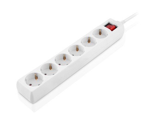 Мережевий фільтр живлення REAL-EL RS-6 Protect M 5m, white (EL122300035)