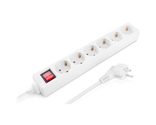 Мережевий фільтр живлення REAL-EL RS-6 Protect M 5m, white (EL122300035)