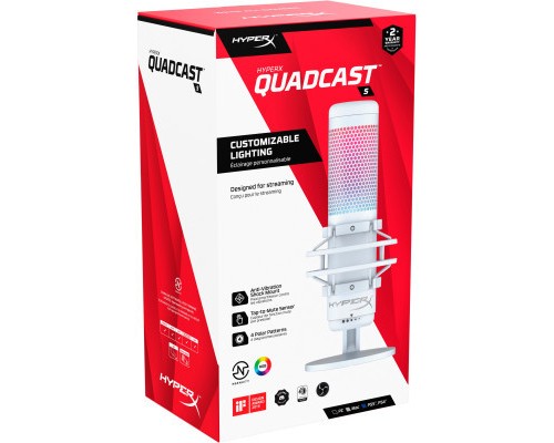 Мікрофон HyperX QuadCast S White (519P0AA)