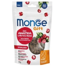 Ласощі для котів Monge Gift Cat Sterilised з качкою та журавлиною 60 г (8009470085052)