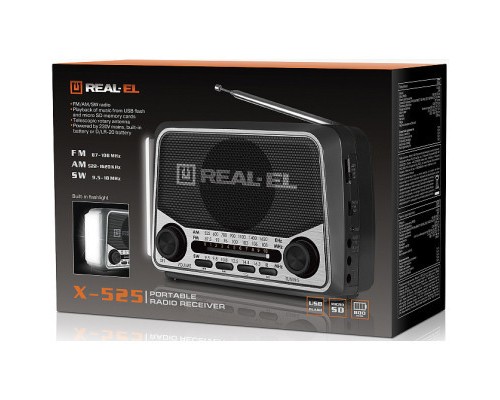Портативний радіоприймач REAL-EL X-525 Grey