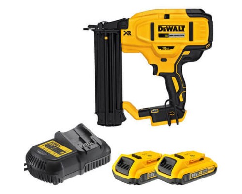 Цвяхозабивач DeWALT 18В, діаметр/довжина цвяха 1.6/63 мм, 2 АКБ, ЗП, кейс (DCN680D2)