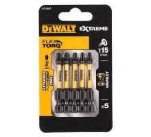 Набір біт DeWALT IMPACT TORSION, ударні, Torx, T15, L=57 мм, 5 шт (DT7394T)