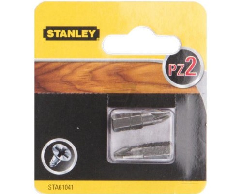 Набір біт Stanley Pozidriv, Pz2, L = 25 мм, 2 шт, блістер (STA61041)