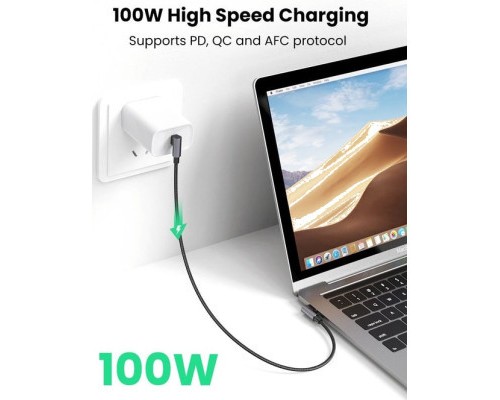 Дата кабель USB-C to USB-C 2.0m 5A 100W US335 90-degree Space Gray Ugreen (70698)