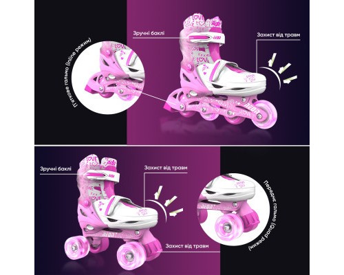 Роликові ковзани Neon Сombo Pink розмір 34-37 (NT10P4)