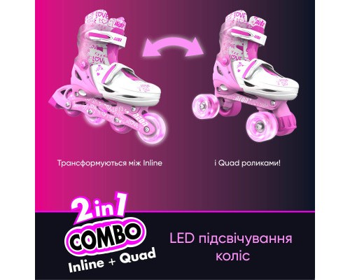 Роликові ковзани Neon Сombo Pink розмір 34-37 (NT10P4)