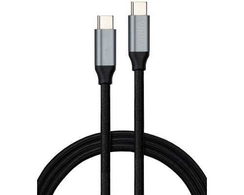 Дата кабель USB-C to USB-C 1.5m USB3.2 Gen2 100W 10GBps Nylon Vinga (VCPDCU3215)