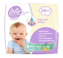Підгузки Lolly Premium Soft 4 (7-18 кг) 36 шт (4820174981044)