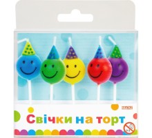 Свічка Maxi Смайли 5 шт на торт (MX629083)