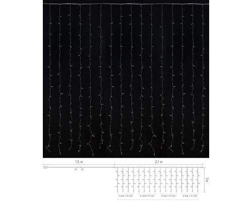 Гірлянда Delux Curtain С 240LED 2х2 м синій/прозорий IP20 (90017993)