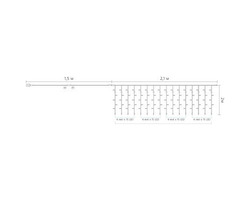 Гірлянда Delux Curtain С 240LED 2х2 м синій/прозорий IP20 (90017993)