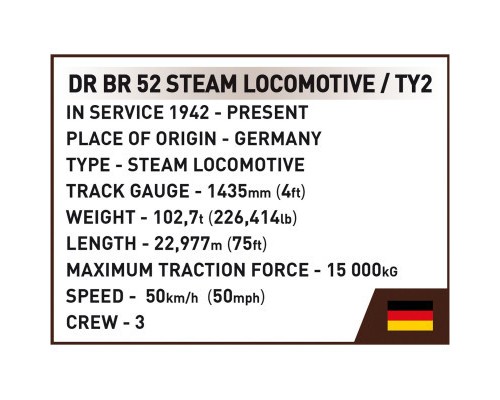 Конструктор Cobi Локомотив DRB Class 52 1:35, 1723 деталі (COBI-6283)