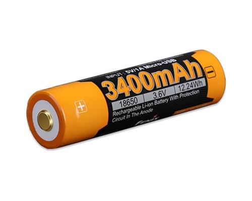 Акумулятор Fenix 18650 3400 mAh micro usb зарядка (ARB-L18-3400U) 
