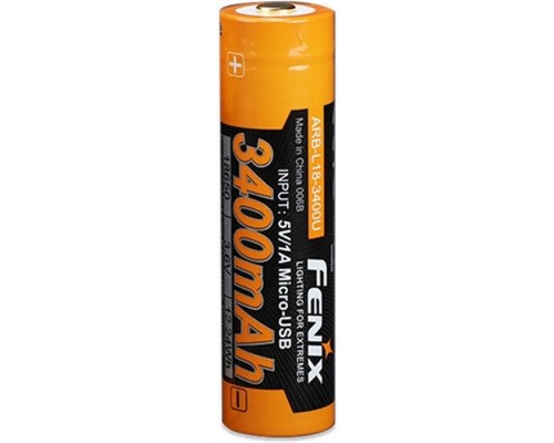Акумулятор Fenix 18650 3400 mAh micro usb зарядка (ARB-L18-3400U) 