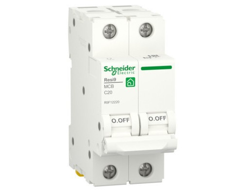 Автоматичний вимикач Schneider Electric RESI9 6kA 2P 20A C (R9F12220)
