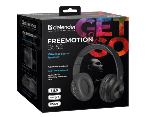 Навушники Defender FreeMotion B552 Bluetooth Black (63552)