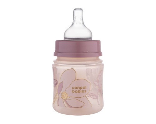 Пляшечка для годування Canpol babies Easystart GOLD 120 мл антикол. з широк., рожева (35/239_pin)