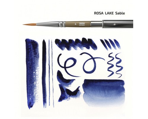 Пензлик для малювання Rosa Мікс соболь/синтетика круглий, TRAVEL BRUSH, LAKE 178, № 6 (4823098516774)